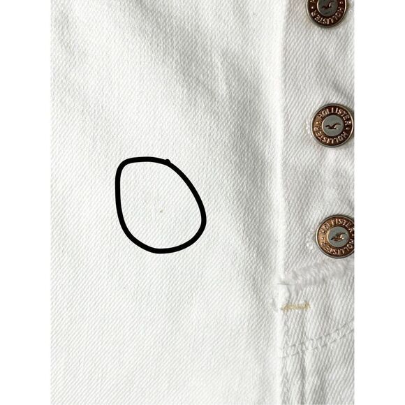 Hollister High Rise Distressed Raw Frayed Hem White Short Short Size 32 NWT - Picture 3 of 11